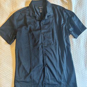 COACHELLA Forever 21 Mesh Black Short Sleeve Button Up